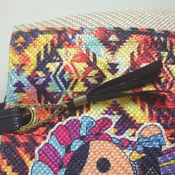 Aztec Mexico Tote Bag Purse with Little Girls in Traditional Dress Colorful - Picture 3 of 12